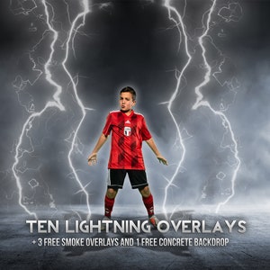 Digital Overlays & Backdrops - Sports Presets | ACTION LIGHTNING | Photoshop Backgrounds and Layers | High-Resolution 4K Photography