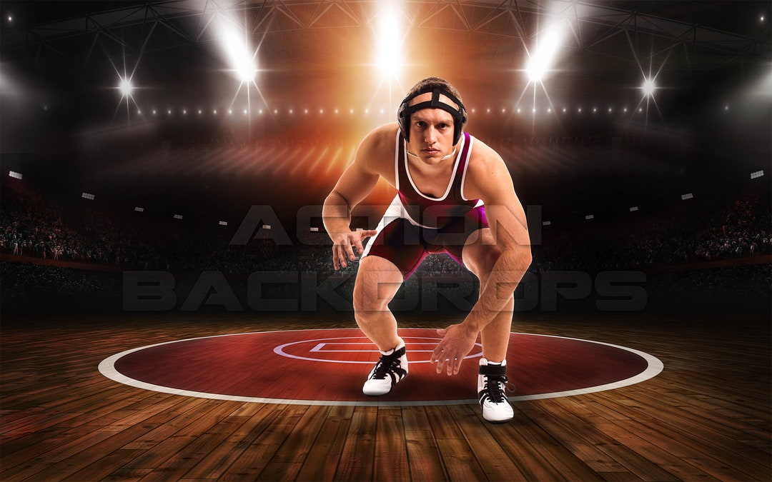 Wrestling Digital Backdrop Photography DYNAMIC FIRE WRESTLING