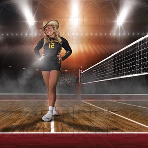 Digitaler Hintergrund Fotografie - Sport |  VOLLEYBALL ROTE VIBRANCE | Photoshop Hintergründe und Overlays | Hochauflösender 4K Download