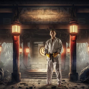 Martial Arts Professional Backdrop - Photography  | ANCIENT KOMBAT DOJO | Photoshop Backdrops and Overlays | High-Resolution 8K Download