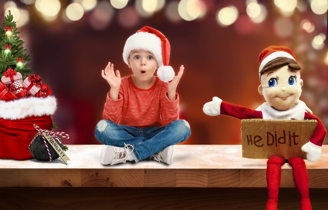 Digital Backdrop Elves ELF ON a SHELF Download Etsy