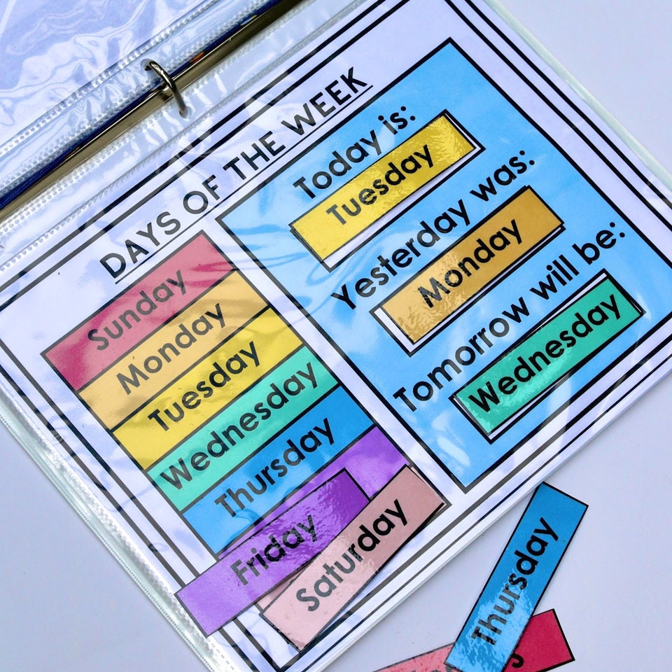 Interactive Morning Calendar Binder Etsy Australia