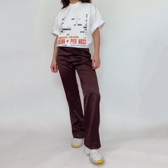 high rise satin pants