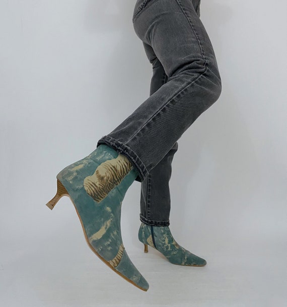 vintage go max zebra and blue boots