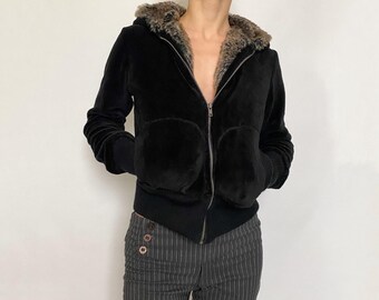 faux fur jacket zip up