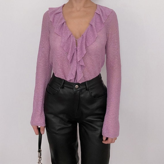 lavender linen flutter sweater