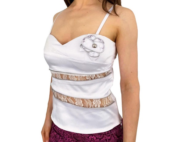 Sugar N Spice Satin and Lace Tank Top - image 1