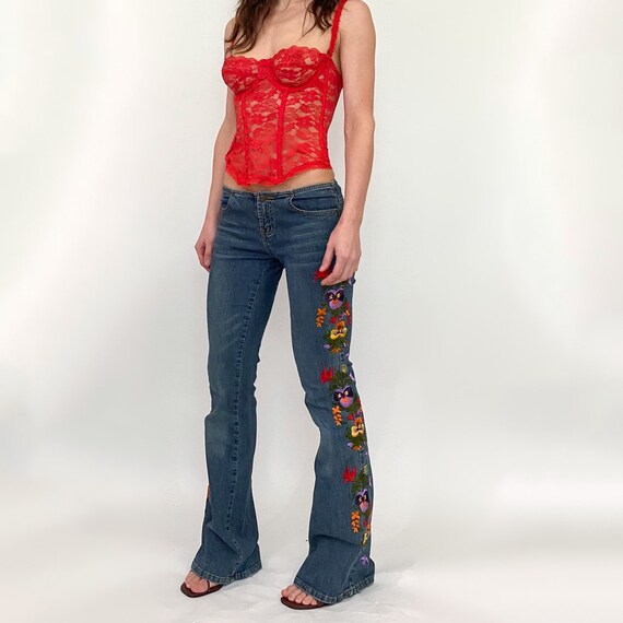 y2k embroidered jeans