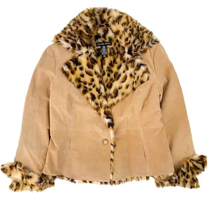 90's Faux Fur Leather Jacket by NYCO