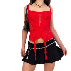 Vintage 90&#39;s Cherry Lace Bustier Victorias Secret