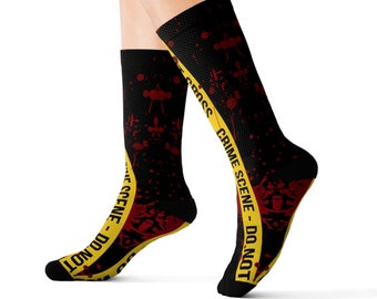 Crime Scene Tape Socks | Crime Scene Investigator Gift | CSI, True Crime, Dateline, Evidence, Death Investigator, Murder, Homicide
