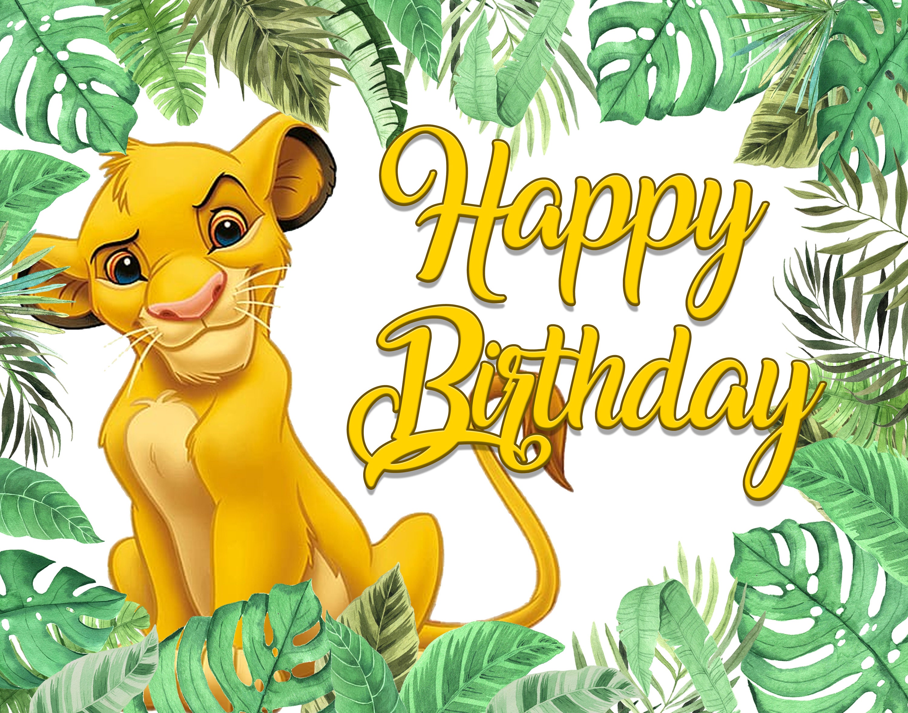 Il Re Leone, Simba, compleanno, file digitale stampabile Cake