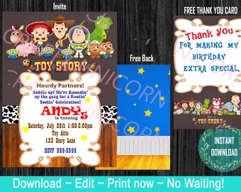 Toy Story Birthday Invite! Baby Toy Story With free thank you