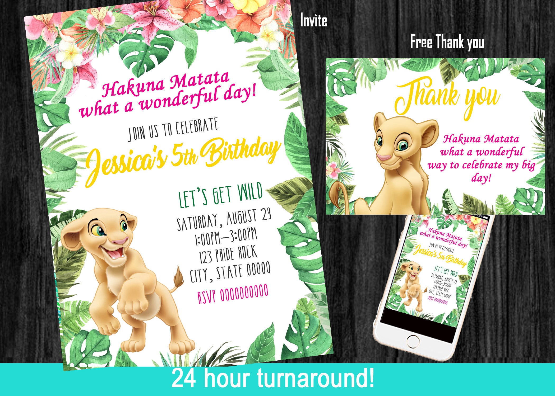 Carte Anniversaire Roi Lion Gratuite Nala Roi Lion Anniversaire Simba Filles Lion King Lion - Etsy Canada