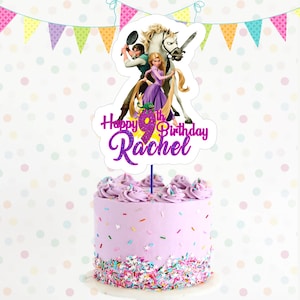 Tangled, rapunzel Birthday Custom Topper! different ditigal cake toppers customized with your info