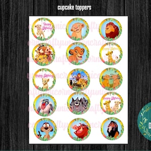Nala, Lion king, simba cupcake Toppers or party decor!