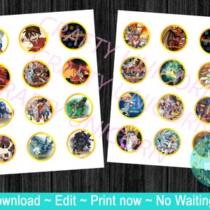 Bakugan cupcake Toppers or party decor! Bakugan Birthday, Bakugan Planet, bakugan Battle
