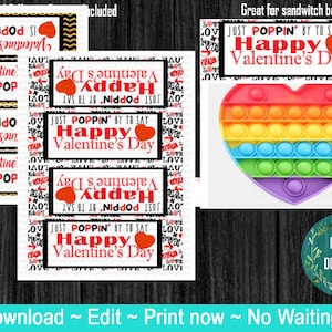 Valentine Pop It gift tags, Fidget Gift Tags, Valentine&#39;s Gifts, Pop-It Gift Labels, Valentine&#39;s Day, Fidgets, pop it- INSTANT DOWNLOAD