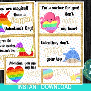 Valentine Pop It gift tags, Fidget Gift Tags, Valentine&#39;s Gifts, Pop-It Gift Labels, Valentine&#39;s Day, Fidgets, pop it- INSTANT DOWNLOAD