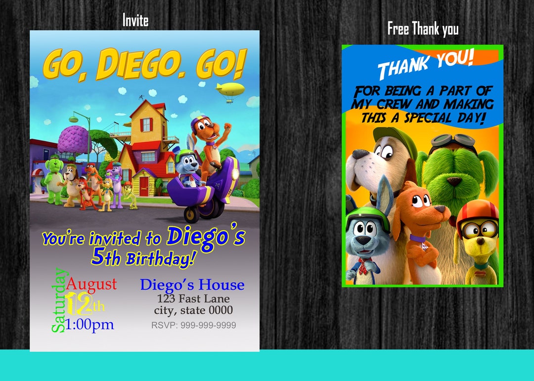 Go Dog Go, Go Dog Custom Invite, Go Dog Go Birthday, Go Do Go Thank You, Cards Etsy