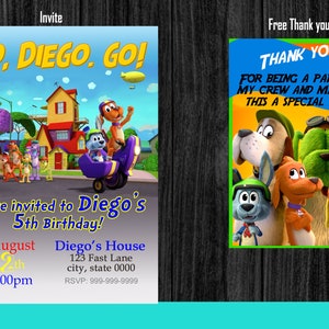 Go Dog Go, go dog custom invite, go dog go birthday, go do go thank you, cards