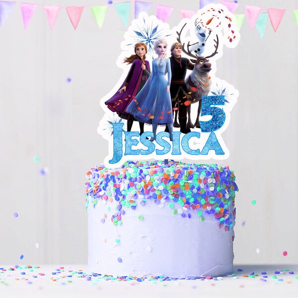 Personalized Frozen Cake Topper, Frozen 2, Printable Digital file Centerpiece, ditigal Birthday Party  Custom Topper!