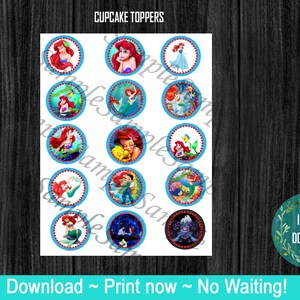 Ariel Little Mermaid cupcake Toppers or party decor!