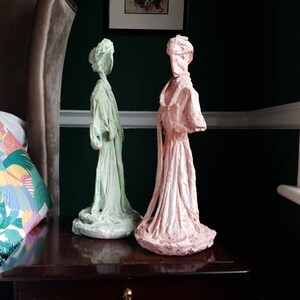 Pastel Colour Plaster Sculptures/ Melting Figures Modern Art Sculpture/ Flowing Robed Figure Ornamental Statues