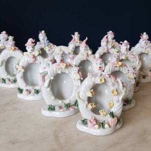 Mini molduras de palhaço de cerâmica vintage/conjunto de palhaços 'fairling' vintage de 15/vintage porta-cartões para eventos de festa infantil