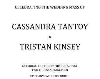 Catholic Wedding Program - Detailed