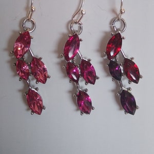 Purple/pink/red ombre earrings. Please choose style: left, right or middle. Each sold separately.