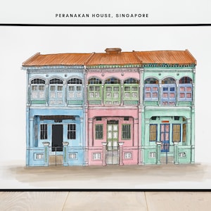 Peranakan House, Singapore | Digital Print | Singapore Paint | Singapore Sketch | Singapore Painting | Singapore Wall Art | Asia