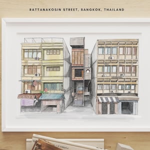 Bangkok Street Paint | Rattanakosin Street, Bangkok, Thailand |  Bangkok Paint | Thailand Wall Art Paint | Bangkok Wall Art | Asia