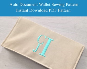 Car Document Wallet Sewing Pattern, Digital Instant Download Pattern only