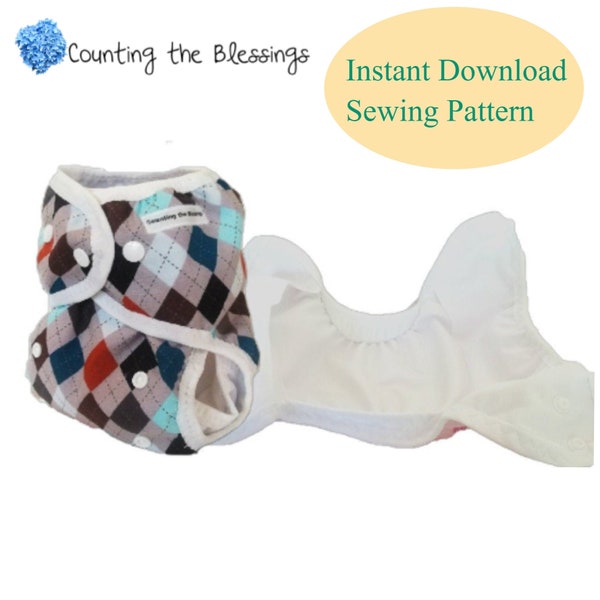 One Size Cloth Diaper Cover with Gussets Pattern, Instant Download Baby Sewing Gift Pattern, Digital Download