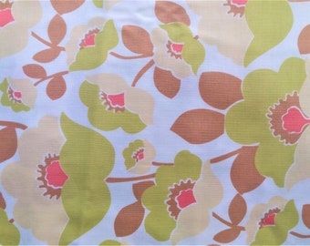 Cotton Fabric in Floral Tan and Chartreuse, Quilt fabric,  Westminster fibers Free Spirit cotton fabric