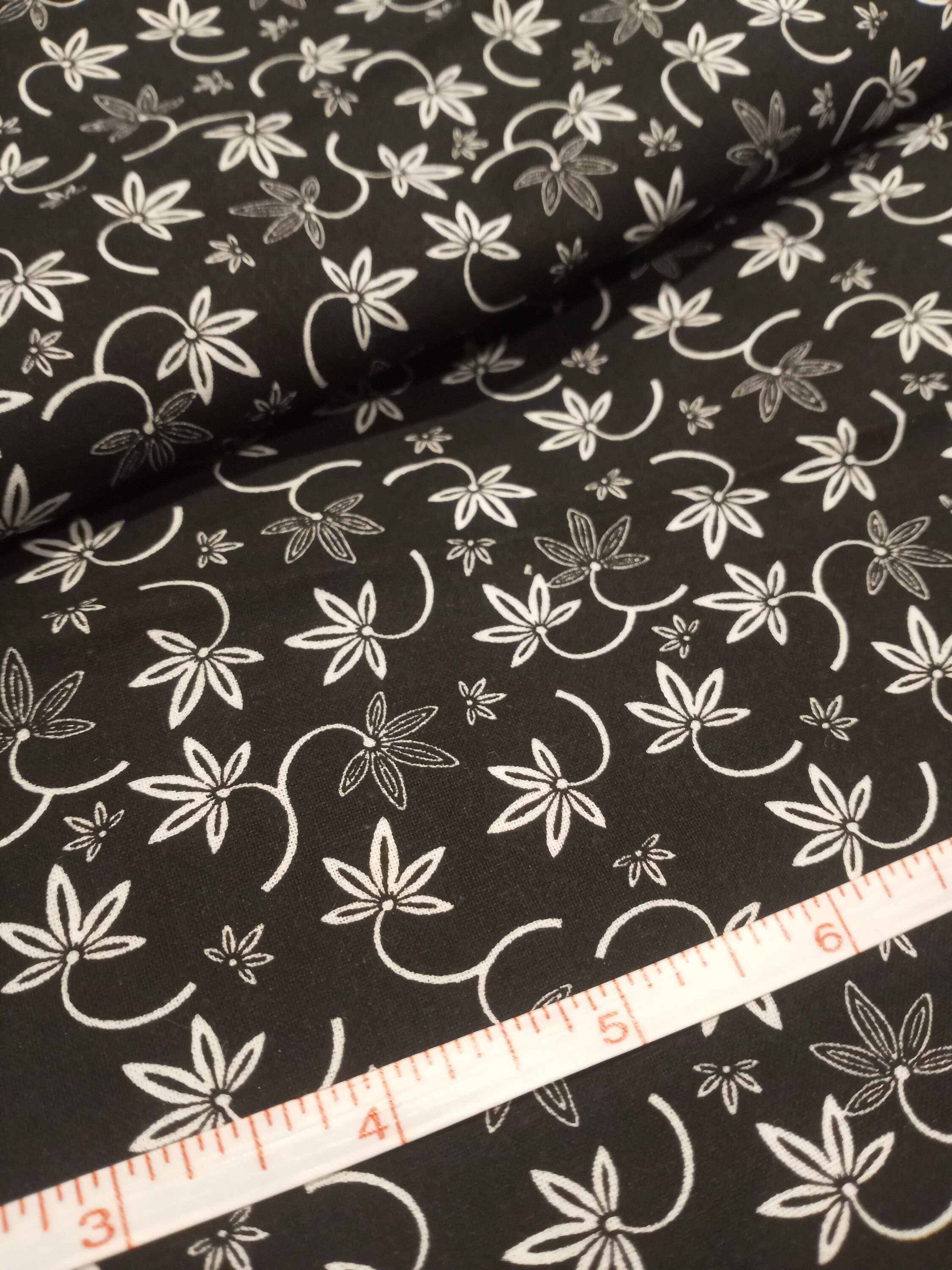 Black and White Cotton Fabric by the Half Yard Etsy