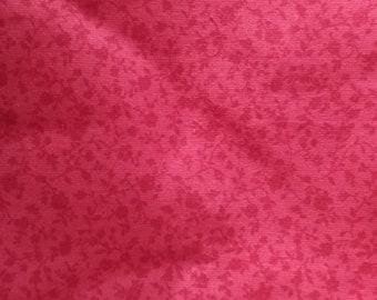 Pink Tonal Floral Calico Cotton Fabric by the half yard