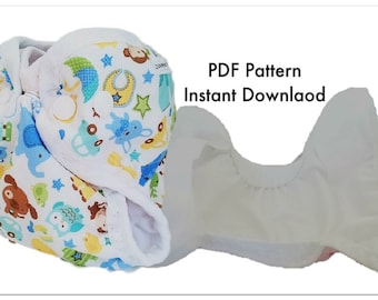 PDF Newborn Cloth Diaper Cover Sewing Pattern with Gussets, Newborn cloth diaper pattern, Digital Download