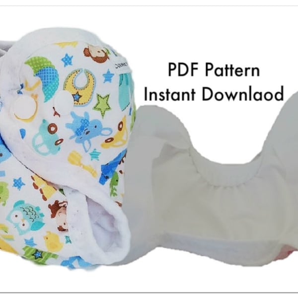 PDF Newborn Cloth Diaper Cover Sewing Pattern with Gussets, Newborn cloth diaper pattern, Digital Download