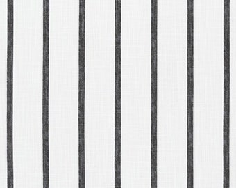 Miles Ink Slub Canvas by the yard, Striped Home Decor Fabric