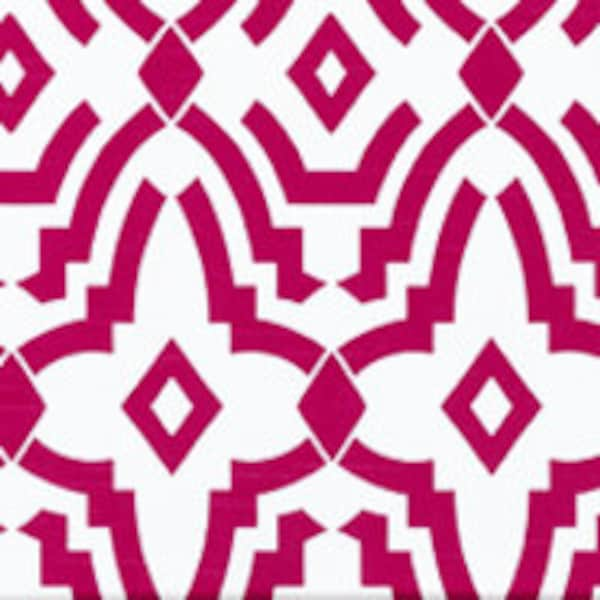 Deep Pink Chavelle Fabric, Geometric Home Decor Fabric