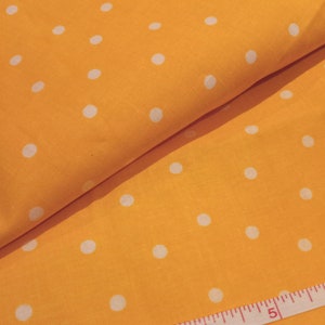 Mustard Yellow Dotted Cotton Fabric by the half yard