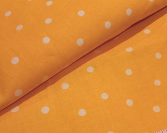 Mustard Yellow Dotted Cotton Fabric by the half yard
