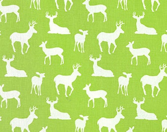 Deer Silhouette Cotton Fabric,  Home Decor Fabric