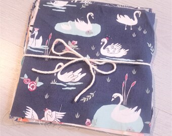 16 Fabric Squares Bundle, 6 inch squares, Fabric Scrap Bundle