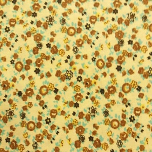 Beige and Brown Tiny Flower Fabric, Floral Cotton Fabric