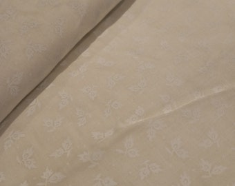 White and Cream Cotton Calico Fabric by the half yard
