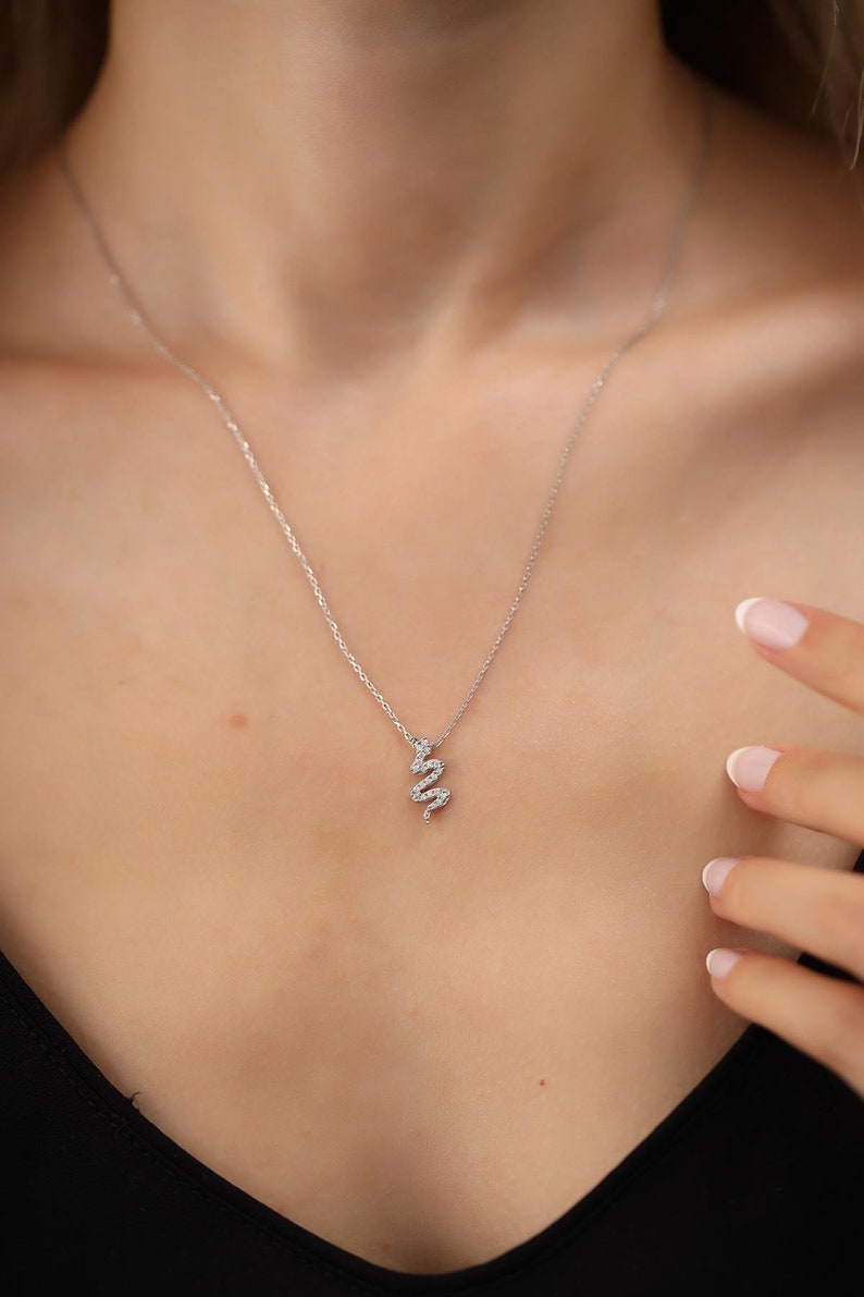 Snake style Birthday gift Snake Model Silver Necklace Women/'s gift Women/'s Snake Necklace