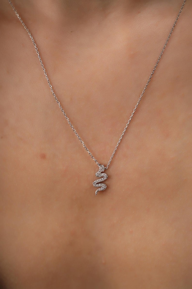 Snake style Birthday gift Snake Model Silver Necklace Women/'s gift Women/'s Snake Necklace